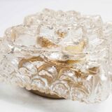 Gold floral glass ceiling light 1960