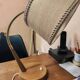 Temde Leuchten desk lamp with a gooseneck in teak, 1960s design.