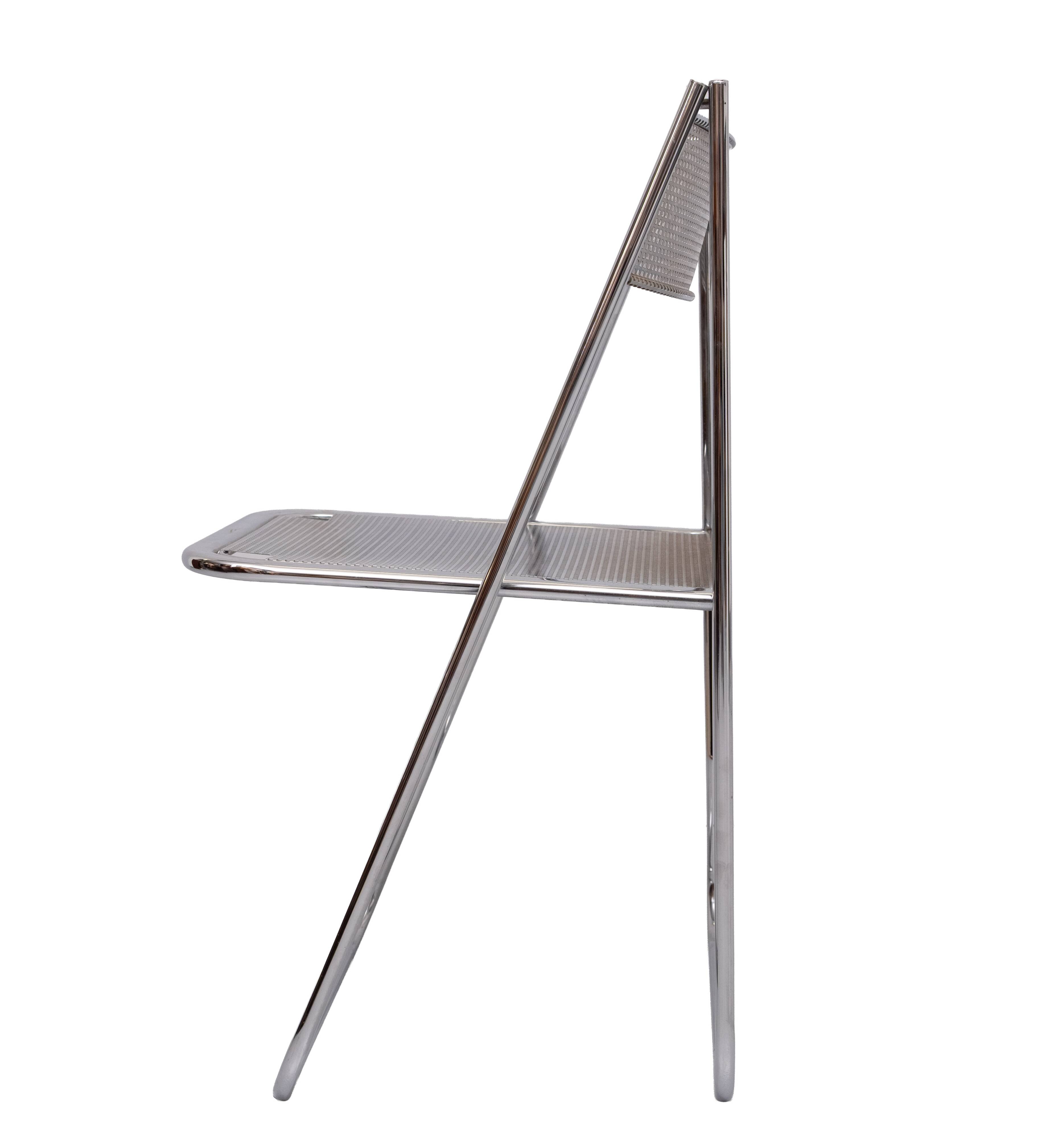 Arrben chrome folding chair 1970s Italy