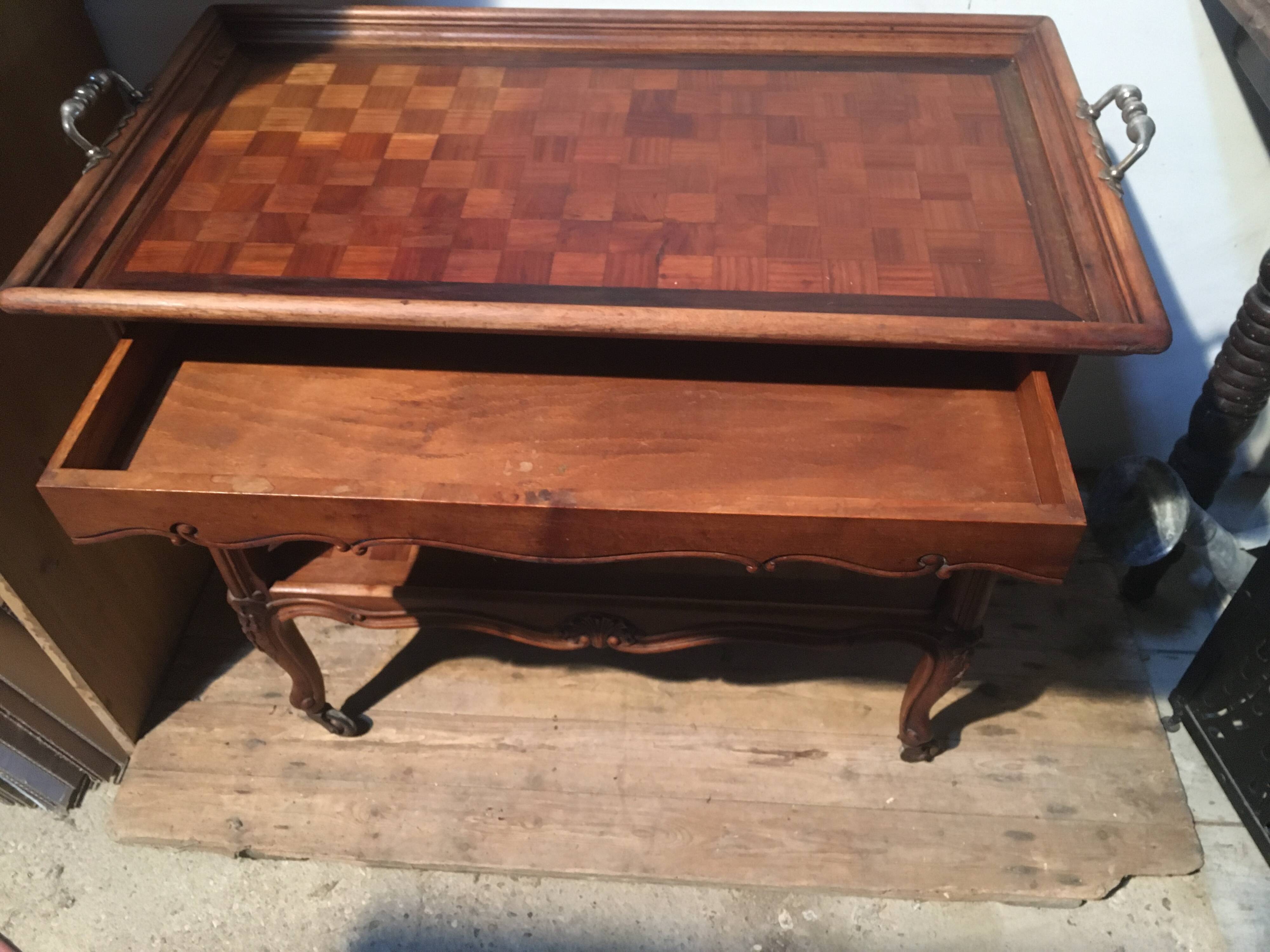Louis XV style rolling dessert trolley