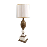 Vintage lamp in bronze and marble white pineapple