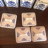 5 cobalt blue flower spice jar