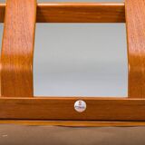 Armchair with Model FD 164 frame by Arne Vodder and Model 118 armrests by Grete Jalk in teak and black leather, Denmark, 1960s