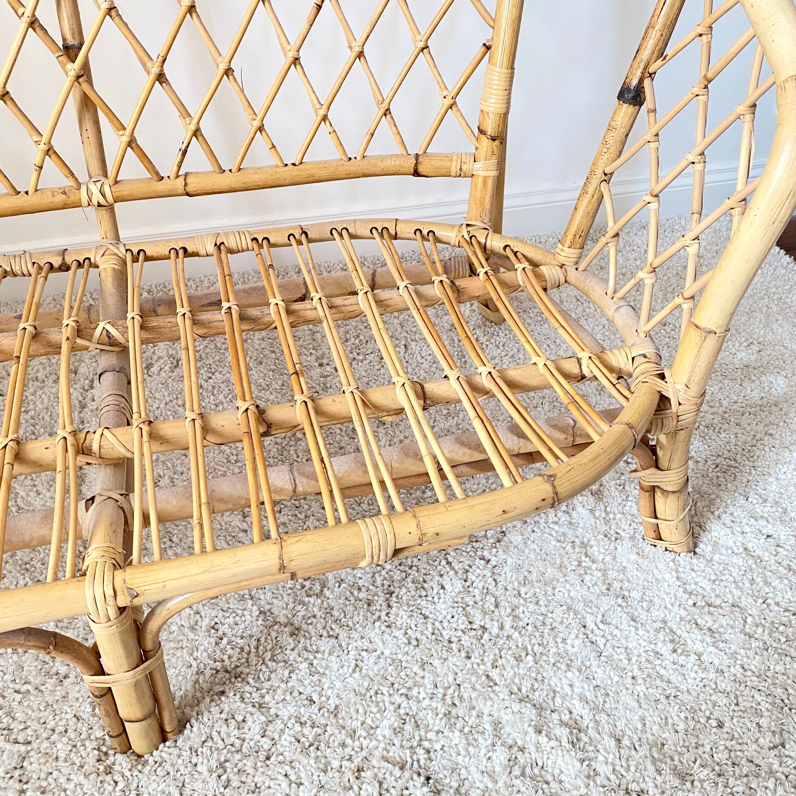 Vintage rattan sofa