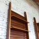 1950s Italian mid-century teak floor-to-ceiling wall unit