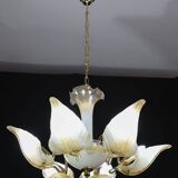Exceptional Vintage 6-Light Gold Murano Glass Chandelier