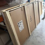 Original oval Tulip Knoll table 198cm white laminate, NEW in the box.