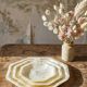 Octagonal capiz shell bowls/trays, vintage Asia from the 1970s-1980s.