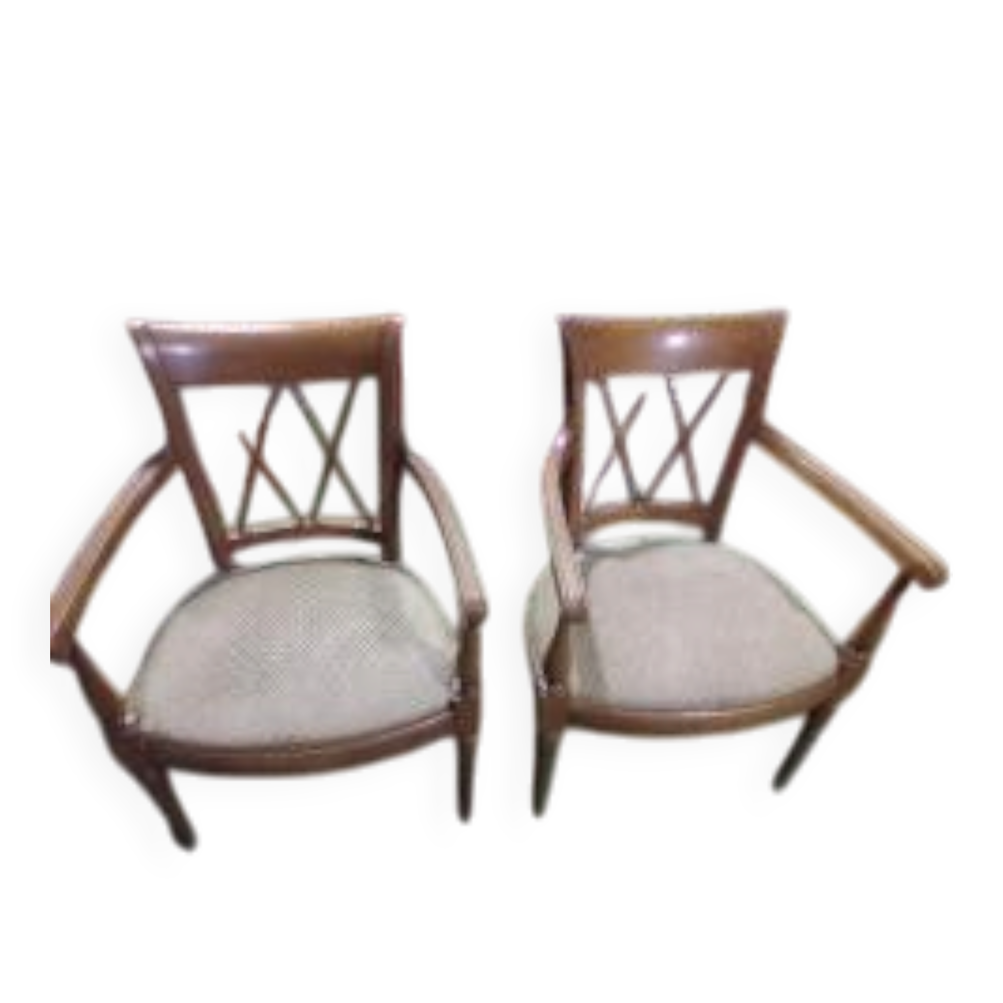 2 murisier armchairs and fabrics