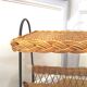 Wicker and wrought iron vintage magazine table 50s