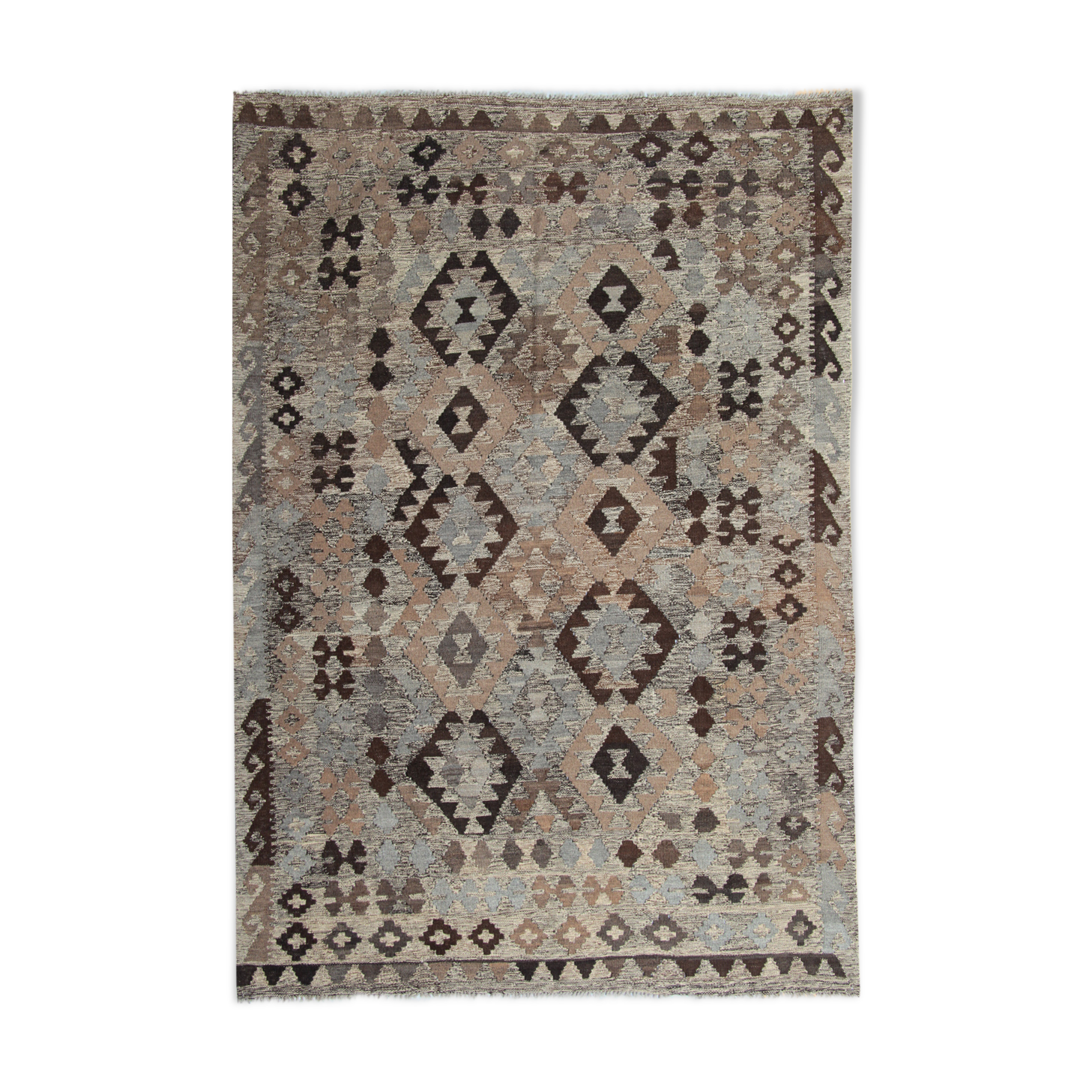 Handwoven wool kilim traditional afghan area rug- 169x238cm