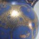 Art Deco ceramic pitcher enamel blue and gold by Lucien Brisdoux 1930s