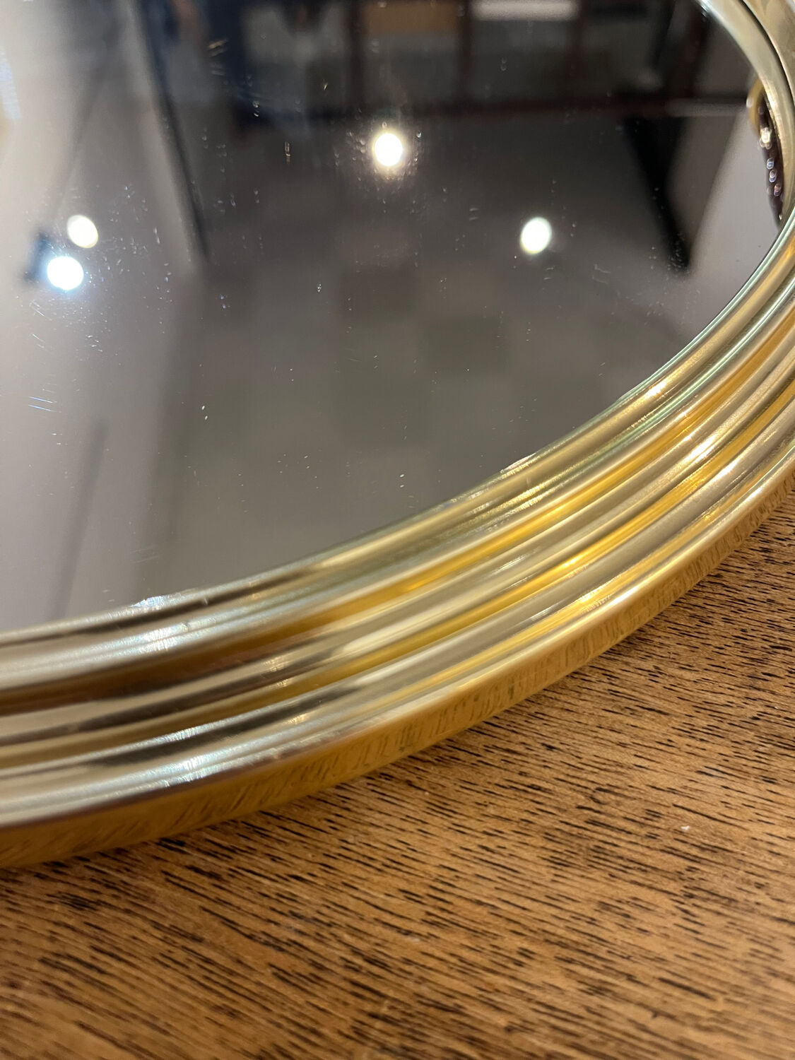 Golden mirror plateau Art Deco diameter 34cm