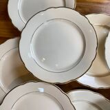 Set of 12 opaque porcelain plates Digoin and Sarreguemines