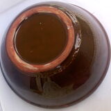 Salad bowl xl with green, blue and brown marbling