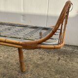 Vintage rattan bed 90x190cm