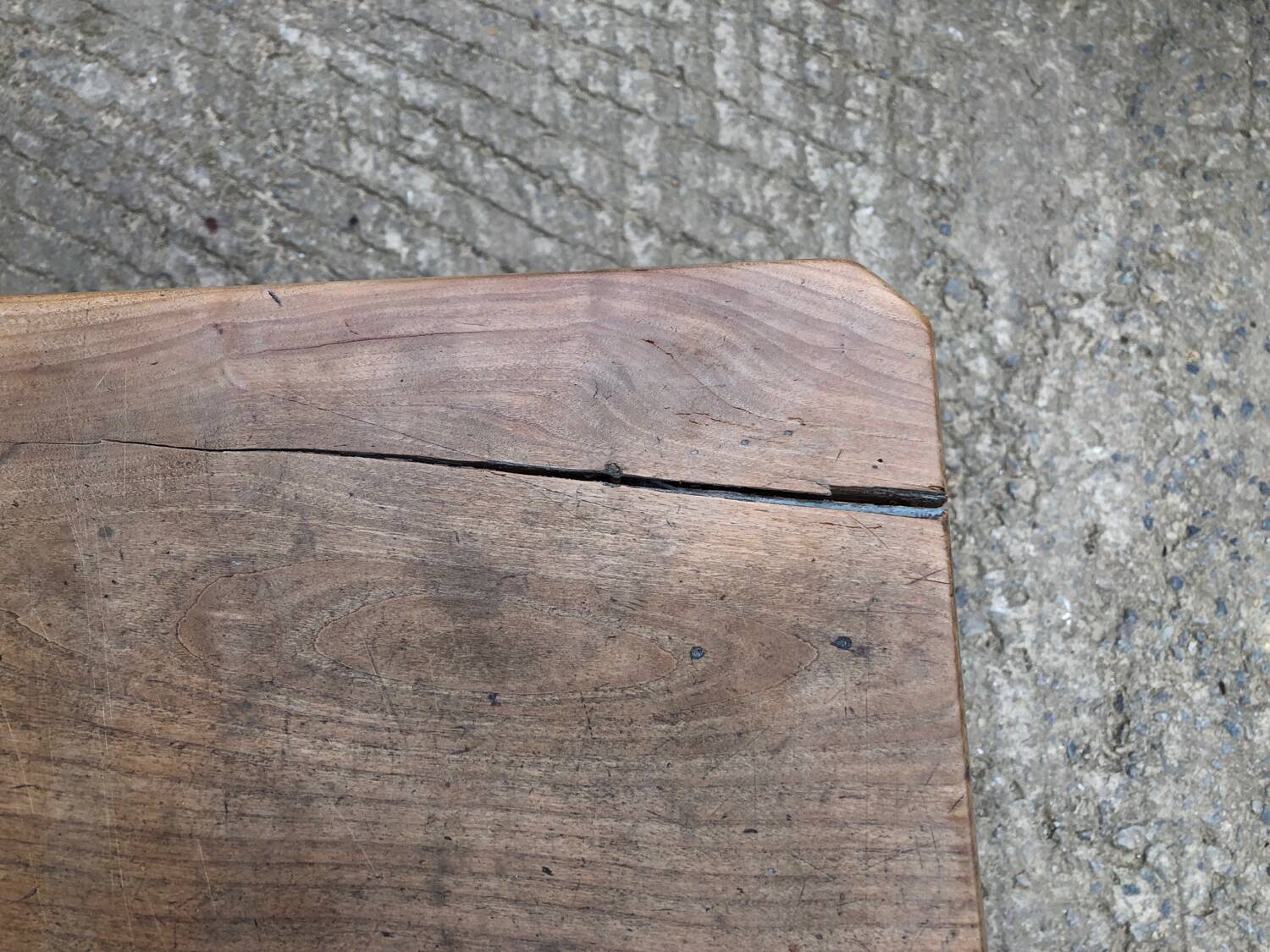 Antique cherry farmhouse table with 3 drawers