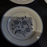 Flat plates series of six Lunéville decoration Aronde
