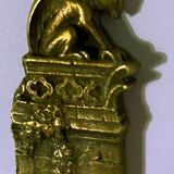 Paper cut opens letter bronze gothic gargoyle signed M. Arvisonet