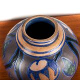 Magnificent Art Nouveau vase with multicolored floral motifs Revernay 1910.