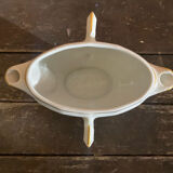 Double Sauce Boat Antique Gras & Maigre White Porcelain #D907