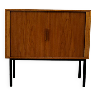 Vintage teak audio cabinet lps designed by kai kristiansen