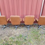 4 fauteuisl cuir design 70's Sitag