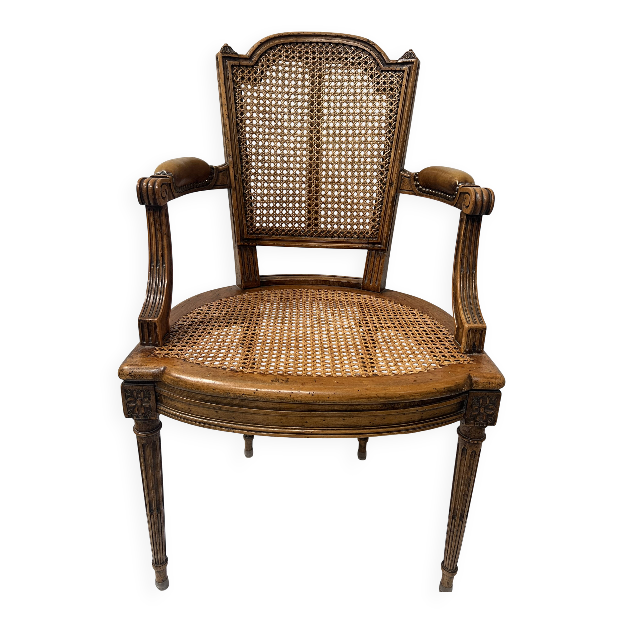 Louis XVI style office chair in stained beech