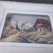 Carved wood painting, chalet decor by f raugel (popular art)