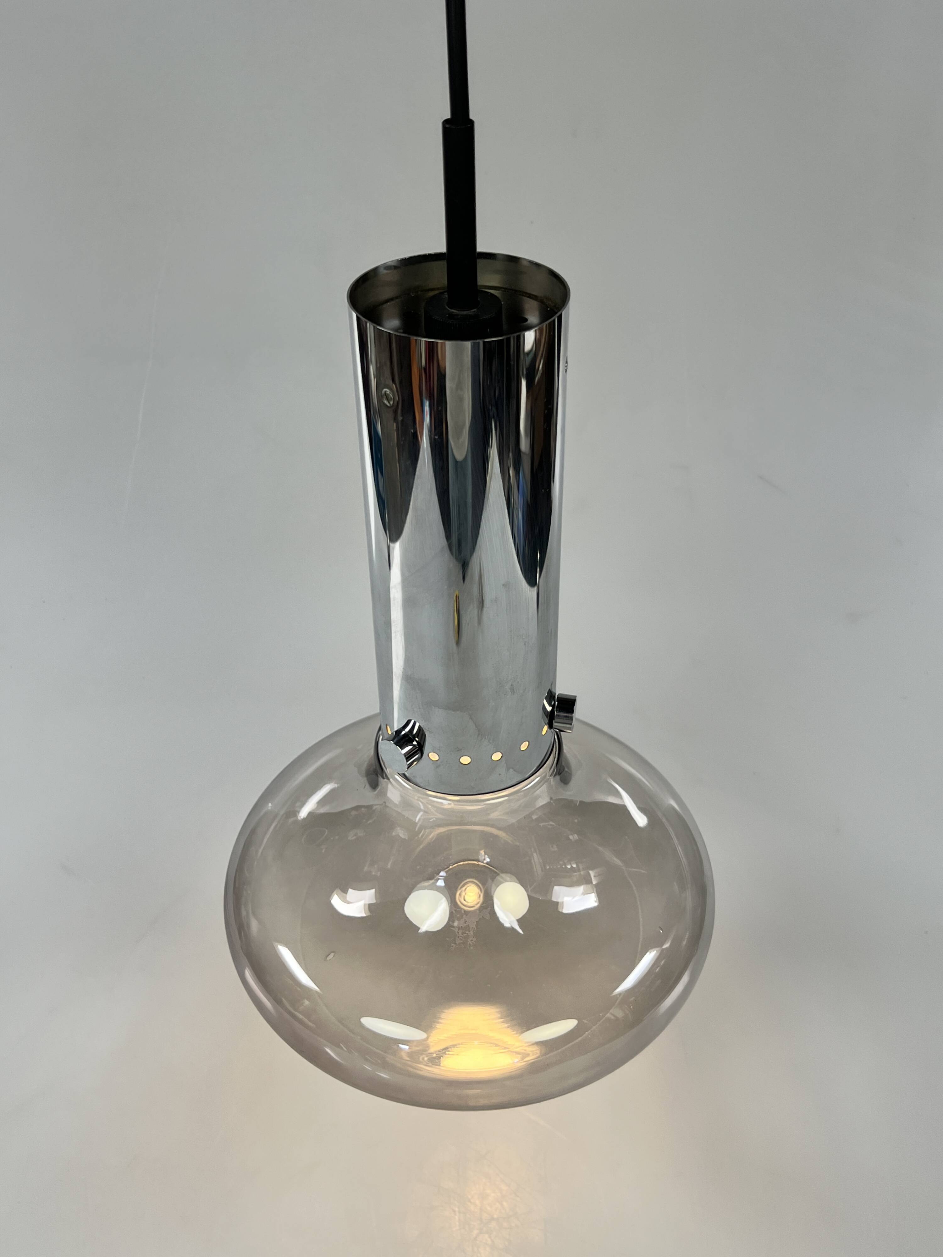 Vintage Space Age Pendant Lamp, Herbert Proft, Glashütte Limburg