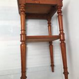Guéridon table appoint en bois et osier vintage