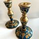 Atypical duo of candlesticks, candle holders, copperware from cerdon
