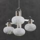 1970s Chrome Plated Chandelier with Murano Glass , Italy