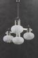 1970s Chrome Plated Chandelier with Murano Glass , Italy