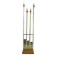 Mid-Century Brass and Wood Coat Rack. Italy 1970s