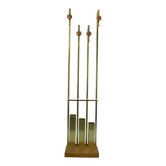 Mid-Century Brass and Wood Coat Rack. Italy 1970s