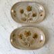 pair of sandstone / ceramic raviers Niderviller Doria Ste Radegonde hand painted 70s
