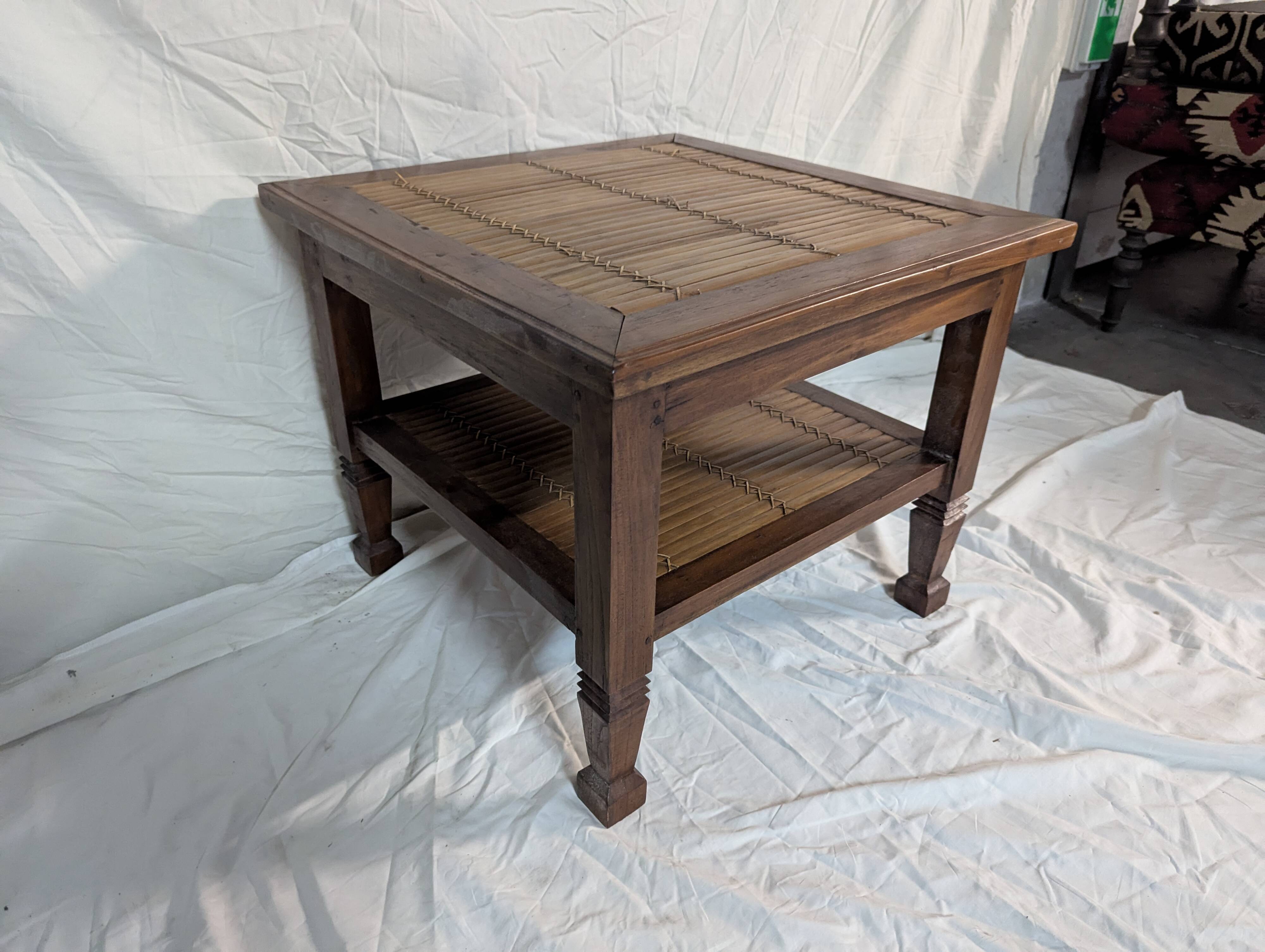 small coffee table wood and bamboo