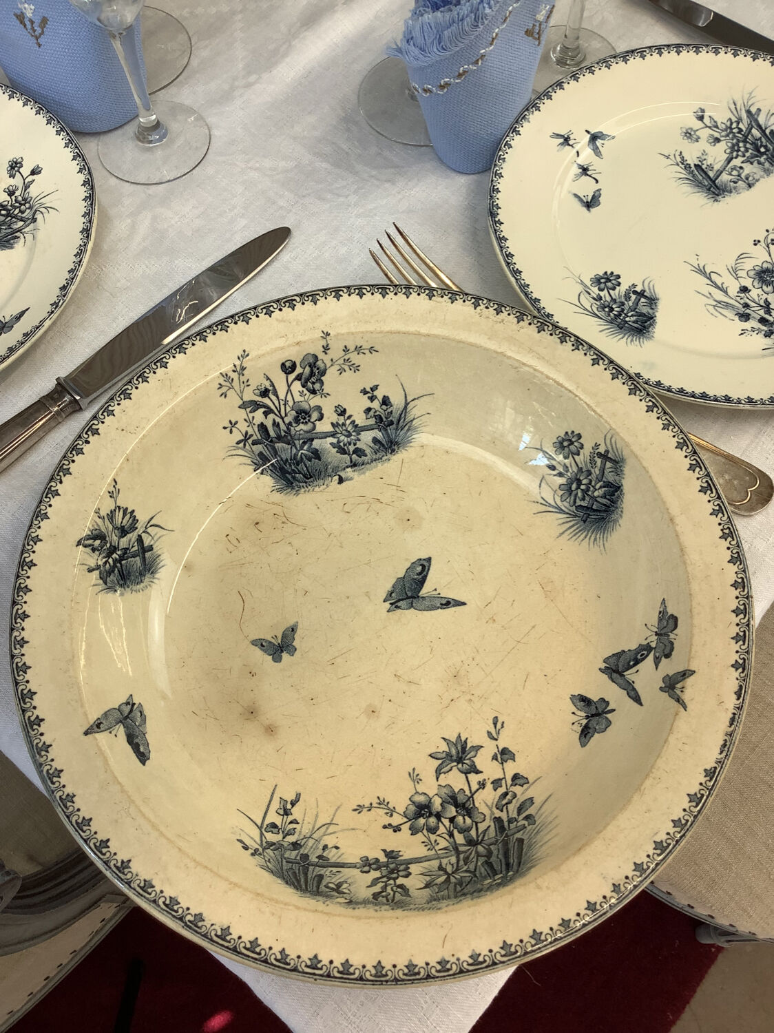 Old hollow dish made in france digoin Sarreguemines