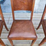 Set of 6 STELLA chairs, Art Deco, leather seat