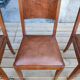 Suite de 6 chaises STELLA, Art Déco, assise en cuir