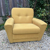70s velvet club armchair