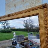 Mirror 19th Wood and Golden Stuck