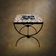 Small side table in wrought iron and ceramic mosaic – 1950s-1960s