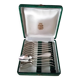 Coffret de 12 cuillères à moka Métal argenté Décor perlé