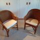 Set of 2 armchairs in adult varnished woven rattan
