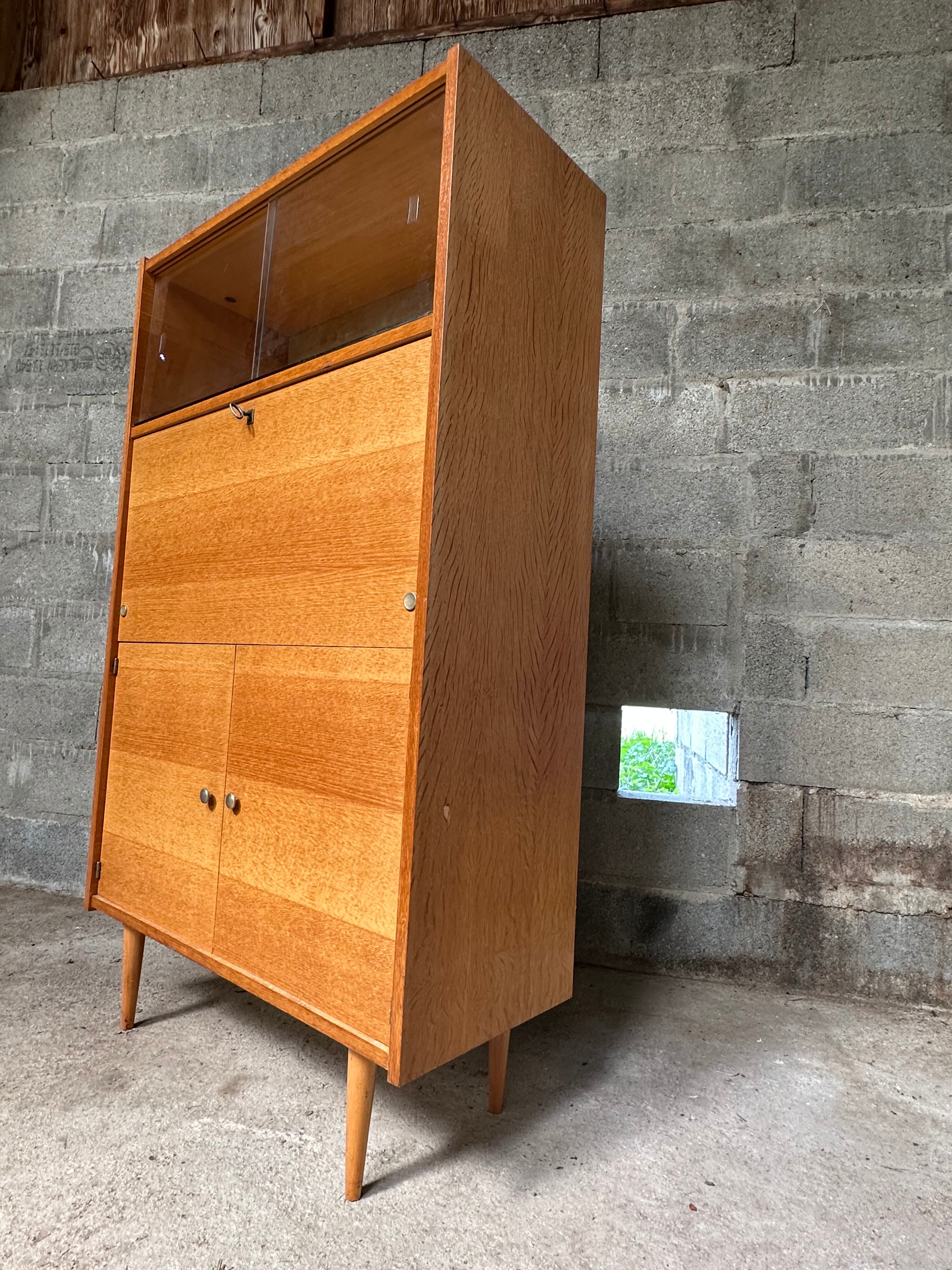 Secrétaire vintage bois blond