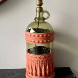 Vintage glass and metal lamp base