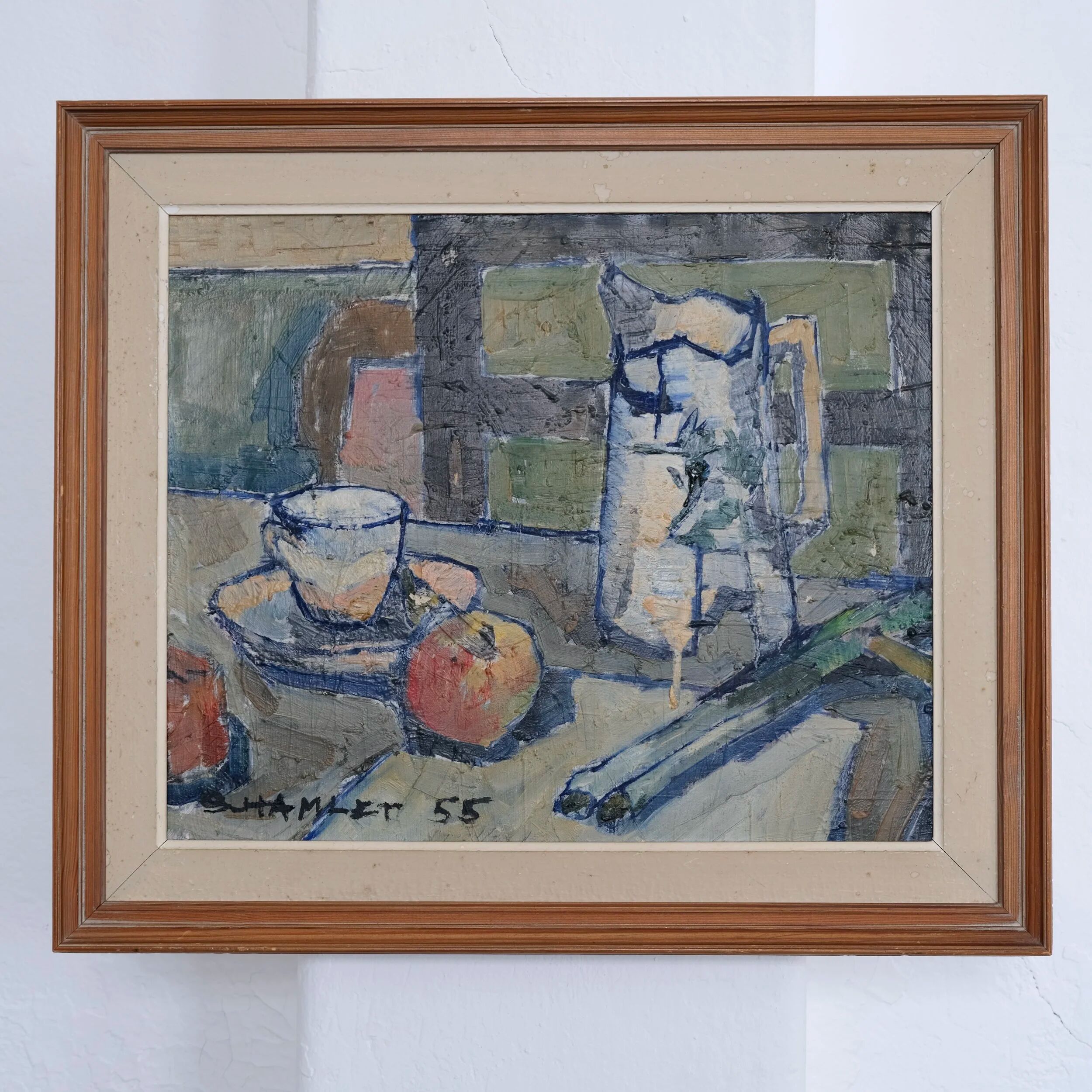 Sven-Olof Hamlet still life oil painting with pitcher | 1955