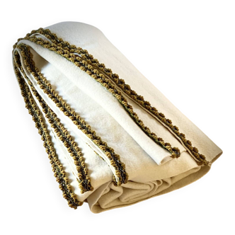 Large vintage woven wool and cotton blanket